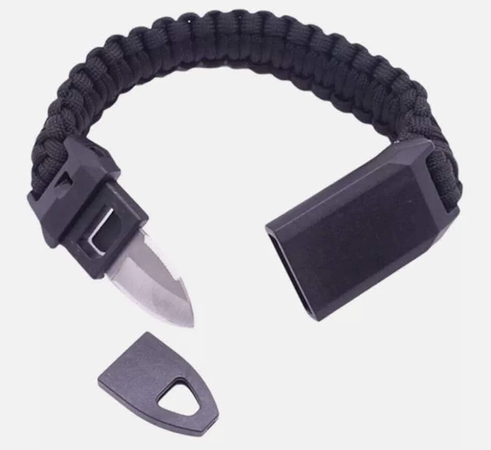 Vendora Paracord Bracelet Survival Tactical Μαύρη Αρτάνη Ιδανικό για εξορμήσεις Βουνό θάλασσα Επιβίωση 4 Vendora Paracord Bracelet Survival Tactical Μαύρη Αρτάνη Ιδανικό για εξορμήσεις Βουνό θάλασσα Επιβίωση - Image 2